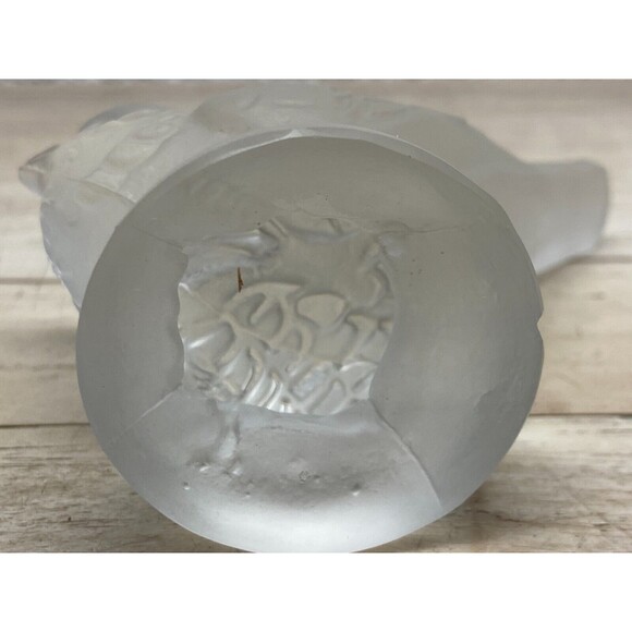Vtg Frosted Glass Bird Figurine Desktop Paperweight - Picture 6 of 9